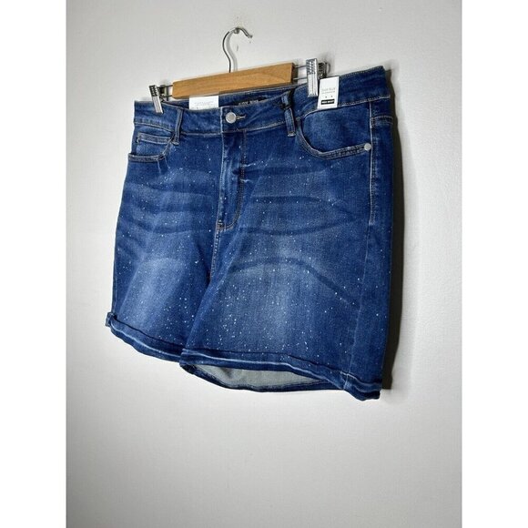 Judy Blue Denim Shorts Stretch High Waist White Speckle Size 3XL New NWT - Picture 4 of 14